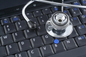 laptop and stethoscope