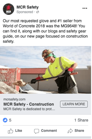 construction page facebook ad